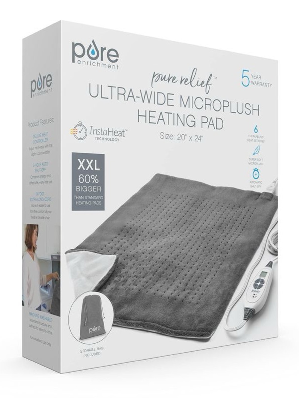 Pure Enrichment PureRelief XXL (20"x24") Electric Heating Pad